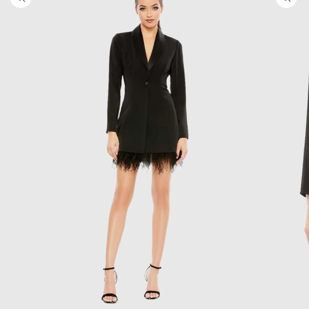 Mac Duggal Black Long Sleeve Dress
